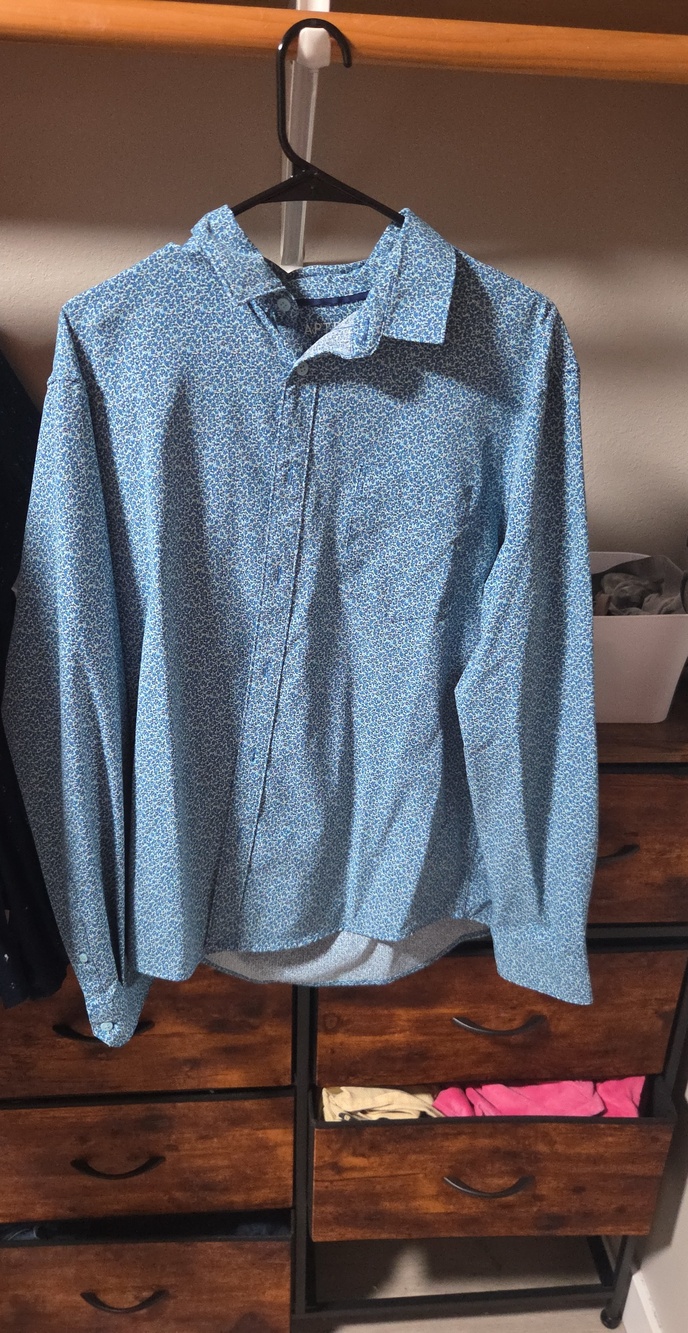 Apt. 9 Light Blue Microprint Button-Down Shirt